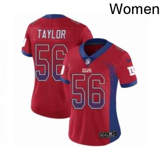 Womens Nike New York Giants 56 Lawrence Taylor Limited Red Rush Drift Fashion NFL Jersey
